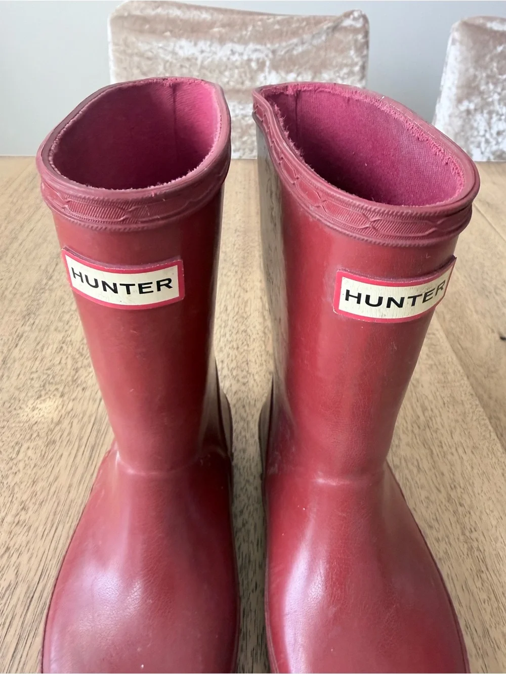Hunter Kids Red Tall Rain Boots 9C